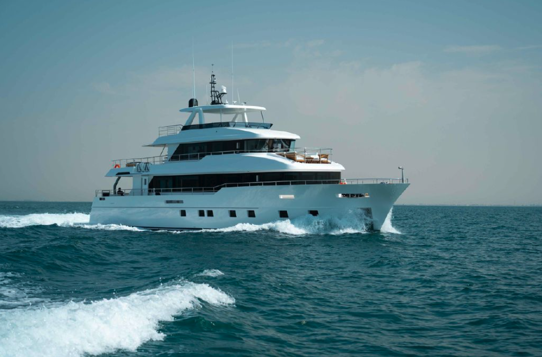 Luxury motor yacht Bluestone for hire on Sydney Harbour, up to 100 guests